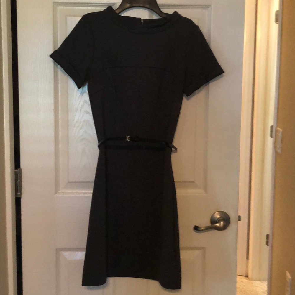 Charcole grey dress with black belt